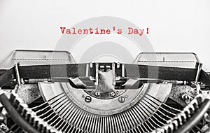 Written with the vintage typewriter Valentine`s Day