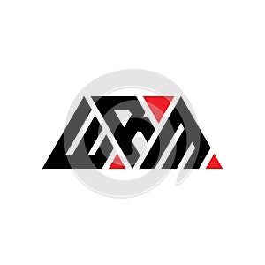 WRM triangle letter logo design with triangle shape. WRM triangle logo design monogram. WRM triangle vector logo template with red