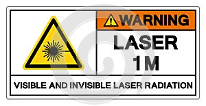 Wrning Laser 1 Visible And Invisible Laser Radiation Symbol Sign ,Vector Illustration, Isolate On White Background Label. EPS10