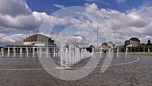 Wroclaw Centennial Hall and fountain photo