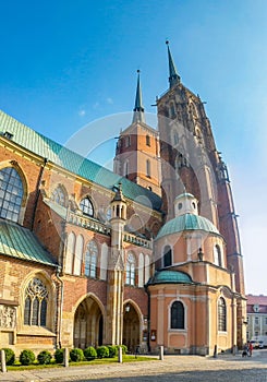 Wroclaw city Panorama of backside of cathedral