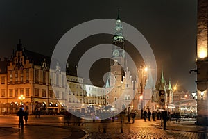 Wroclaw Market Square with Town Hall in Wroclaw Poland photo