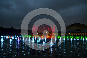 wroclaw multimedia fountain - szczytnicki park the biggest fountain in poland