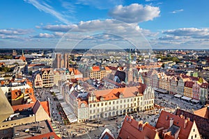 Wroclaw, Poland. Aerial view of Rynek square photo