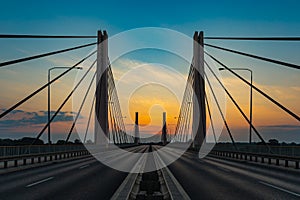 Beautiful morning sunrise seen over millennium bridge