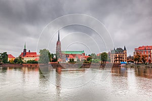 Wroclaw, Poland. Ostrow Tumski and Oder River