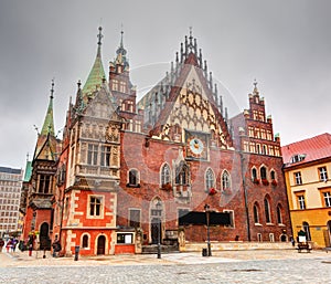 Wroclaw, Poland. The Town Hall on market square