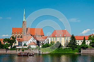 Wroclaw, Poland. View with river Oder and Church