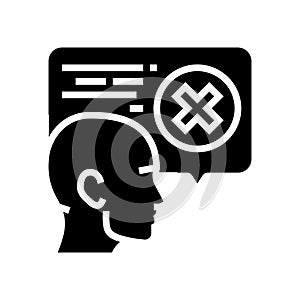 wrong answer glyph icon vector illustration