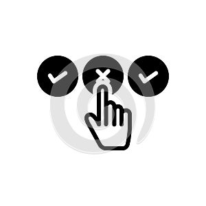 Black solid icon for Wrong, incorrect and erroneous