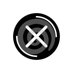 Black solid icon for Wrong, incorrect and mark