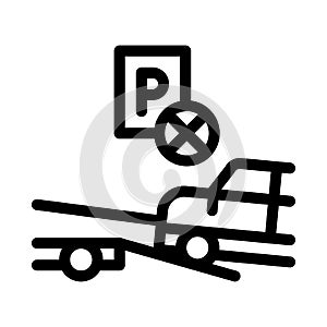 Wrong Parking Car Icon Vector Outline Illustration