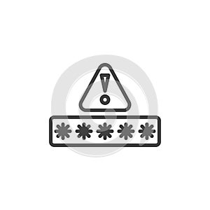 Wrong password code line icon