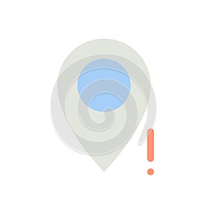 Wrong pin location flat color ui icon