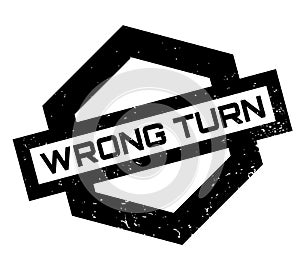 Wrong Turn rubber stamp