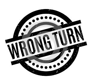 Wrong Turn rubber stamp