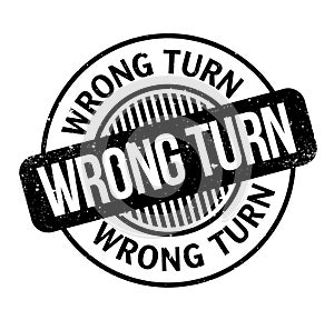 Wrong Turn rubber stamp