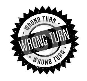 Wrong Turn rubber stamp