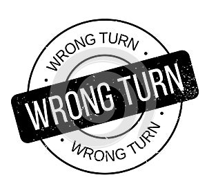 Wrong Turn rubber stamp