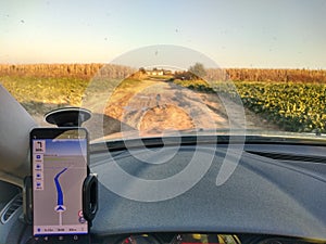 Wrong way appointed by GPS system photo