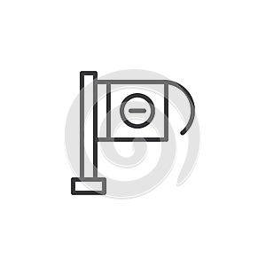 Wrong way pointer line icon