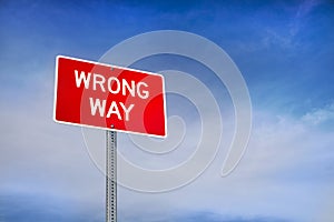 Wrong Way Road Sign