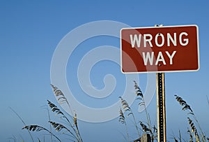 Wrong Way Sign