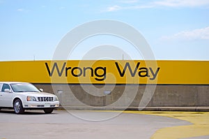 Wrong Way sign