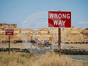 Wrong Way Sign photo