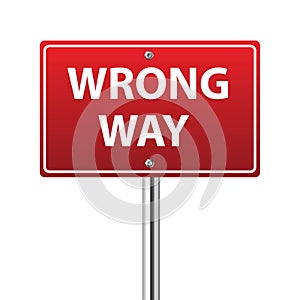 Wrong way traffic sign photo