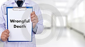 Wrongful Death Doctor talk and patient medical working at offi