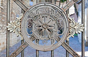 Wrought decoration on the gate
