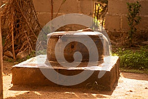 Wrought iron cap rural well