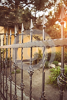 Wrought iron fence