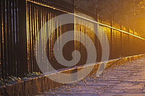 Wrought Iron Fence at dawn, Gramercy Park, NY City photo