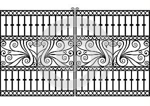 Wrought iron fence or gate.vector eps photo