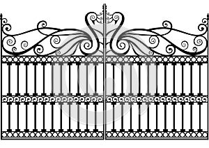 Wrought iron fence or gate vector eps
