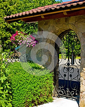 Wrought Iron Garden Gate photo