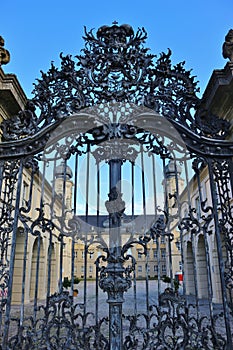 Wrought-iron gate of the baroque Palace Werneck, Germany.