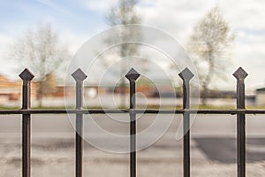 Wrought iron gate detail spikes