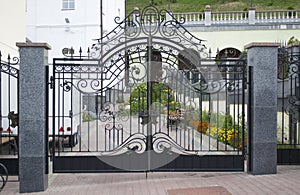 Wrought-iron gate in img
