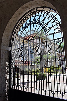 Wrought iron gate at Magellan's Cross in Cebu City Philippines