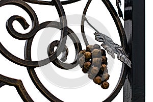 wrought-iron gates, ornamental forging, forged elements close-up