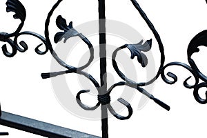 Wrought-iron gates, ornamental forging, forged elements close-up