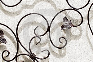 Wrought-iron gates, ornamental forging, forged elements close-up