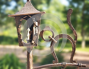 Wrought iron ornaments in the park