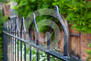 Wrought iron railings.