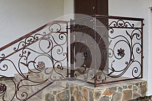 Wrought iron railings on the stairs,modern metal wrought iron railing entrance to the house