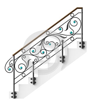 Wrought iron stairs railing