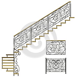 Wrought iron stairs railing